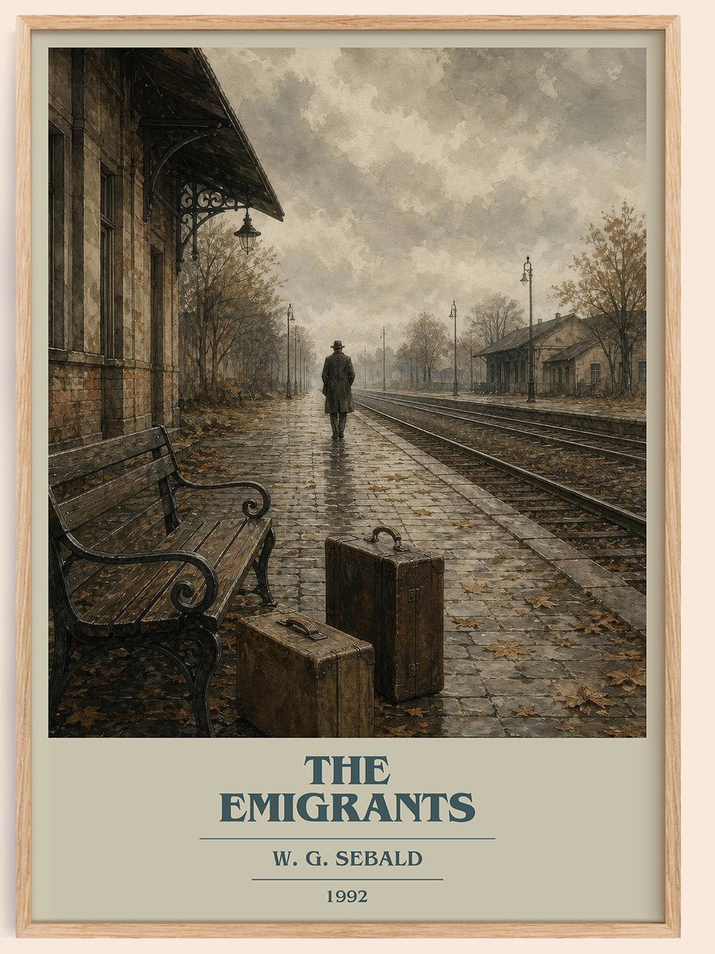 The Emigrants book cover book poster by W. G. Sebald – framed literary art print