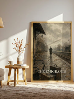 The Emigrants watercolour print in frame leaning in hallway – literary fiction wall art