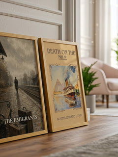 The Emigrants watercolour print framed by window – literary home decor