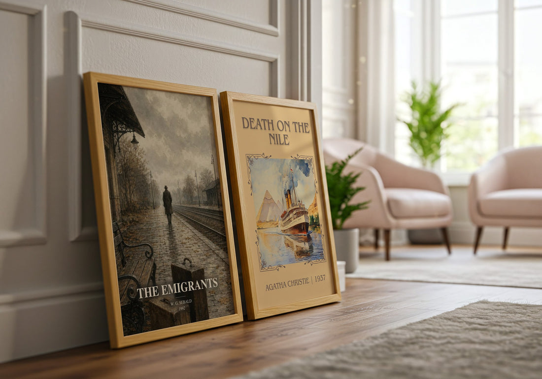 The Emigrants watercolour print framed by window – literary home decor