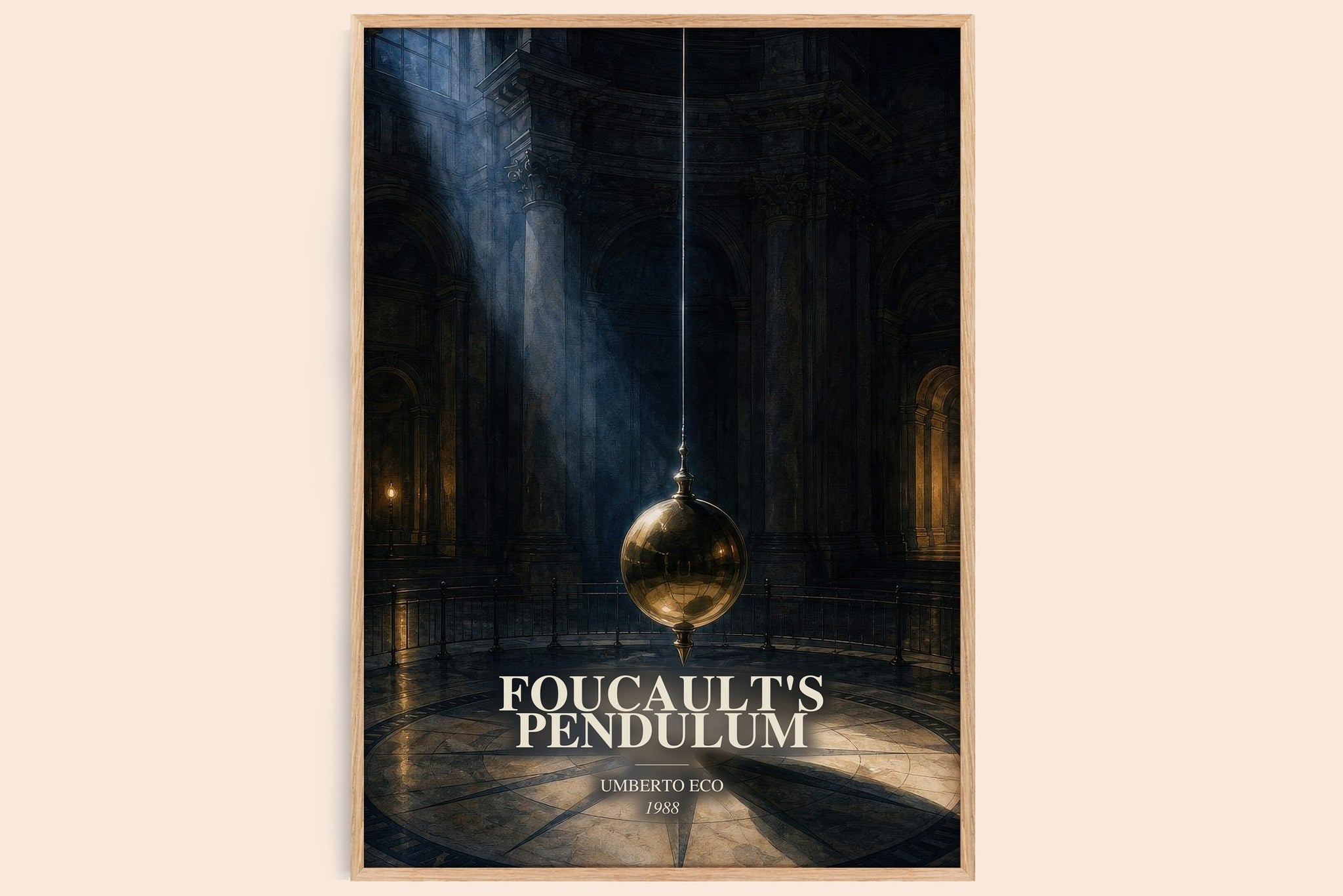Foucault's Pendulum Book Watercolour Illustration by Umberto Eco