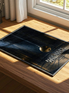Foucault's Pendulum watercolour book poster framed on wall – literary fiction wall art