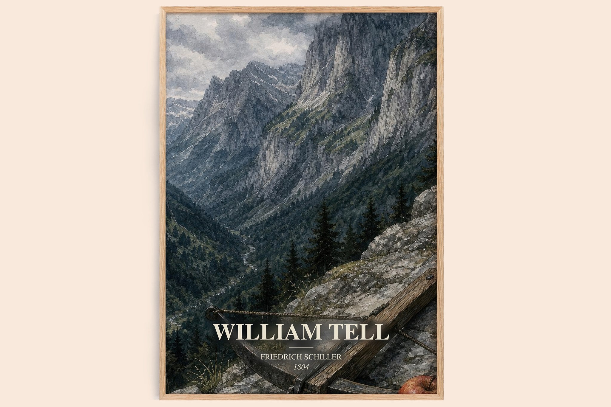William Tell Book Watercolour Illustration by Friedrich Schiller