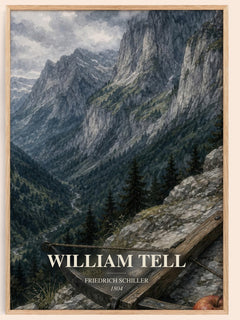 William Tell watercolour book poster by Friedrich Schiller – framed literary art print