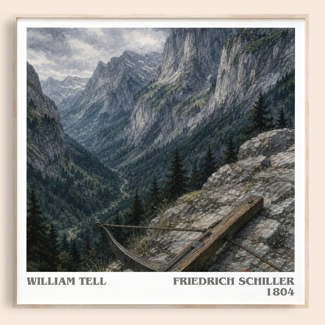 William Tell literary book poster by Friedrich Schiller – framed literary art print