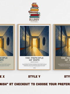 The Principle Of Hope Bookish Wall Art by Ernst Bloch – Style X, Y and Z side by side – choose your finish