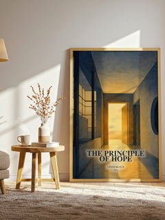The Principle Of Hope watercolour print in frame leaning in hallway – philosophy wall art