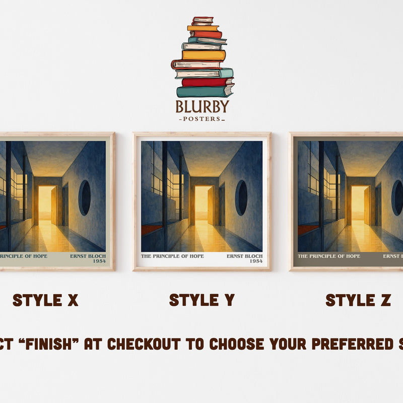 The Principle Of Hope literary print in frame leaning in hallway – philosophy wall art