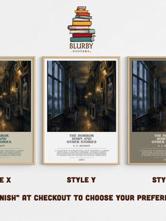 The Horror Horn And Other Stories Bookish Wall Art by E. F. Benson – Style X, Y and Z side by side – choose your finish