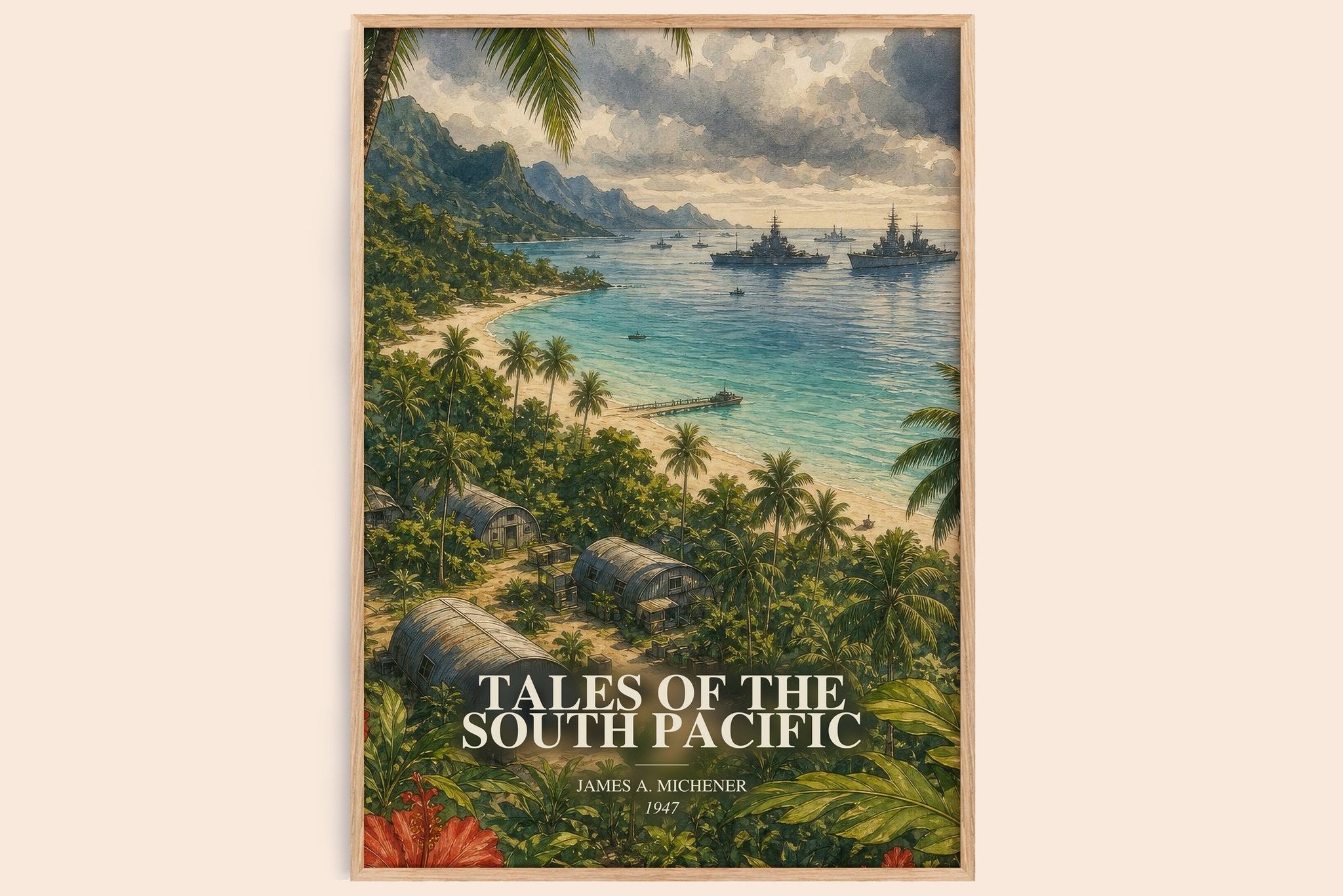 Tales of the South Pacific Book Watercolour Illustration by James A. Michener