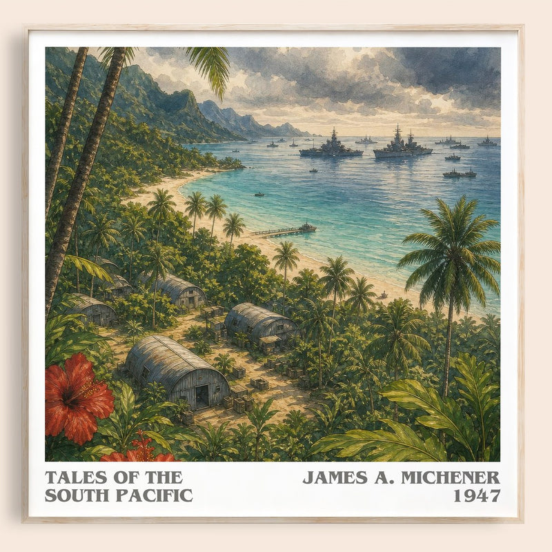 Tales of the South Pacific literary book poster by James A. Michener – framed literary art print