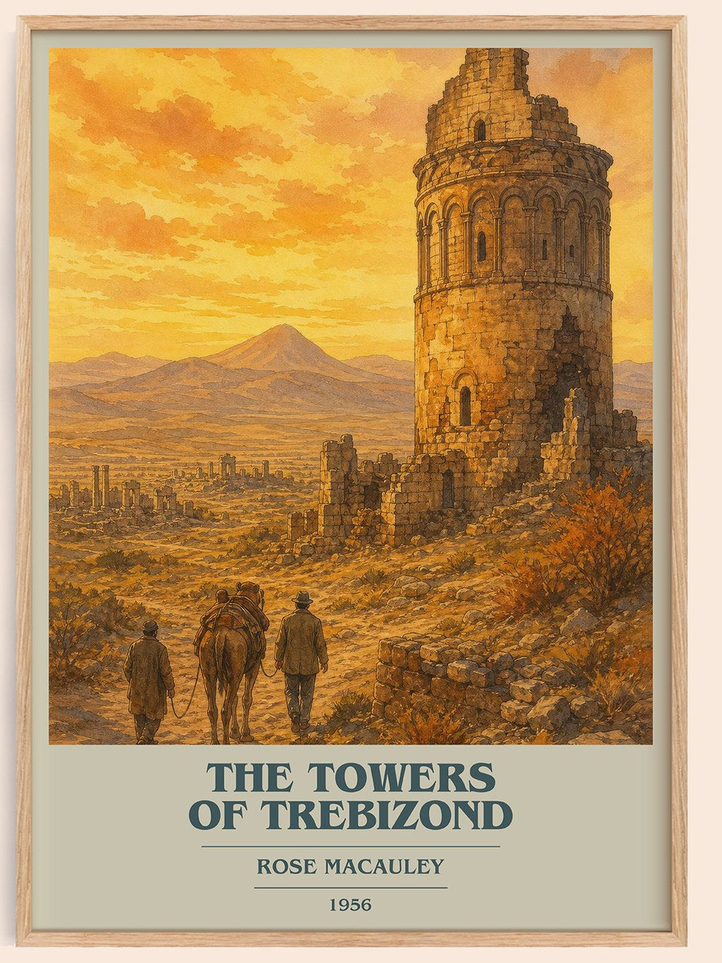 The Towers Of Trebizond book cover book poster by Rose Macauley – framed literary art print