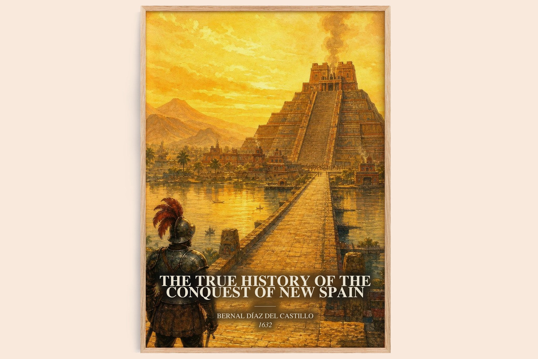 The True History of the Conquest of New Spain Book Watercolour Illustration by Bernal Díaz del Castillo