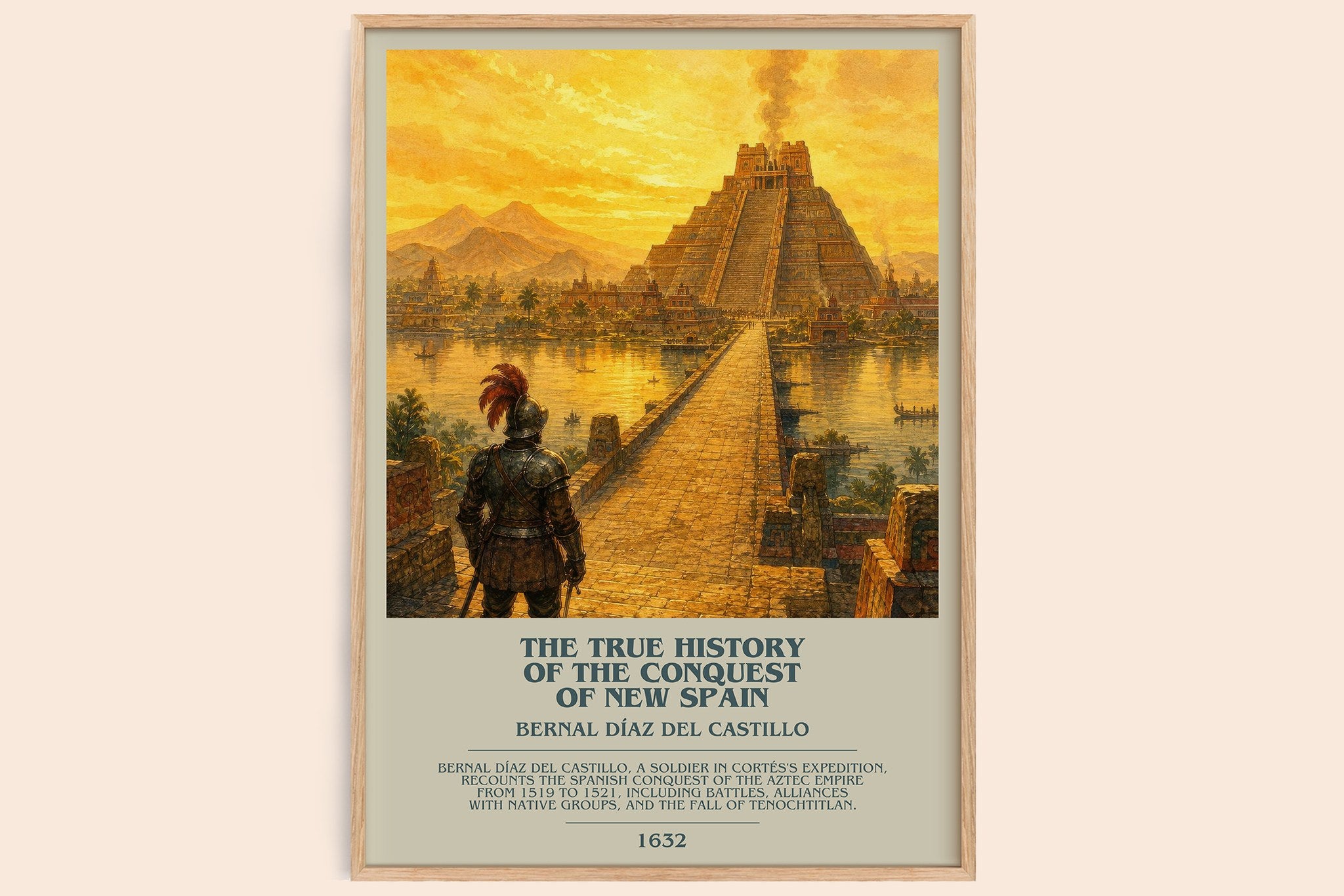 True History of the Conquest of New Spain Bookish Wall Art by Bernal Díaz del Castillo