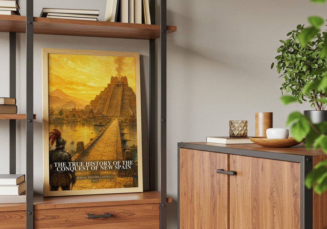 The True History of the Conquest of New Spain book watercolour illustration paper finish options – matte satin gloss