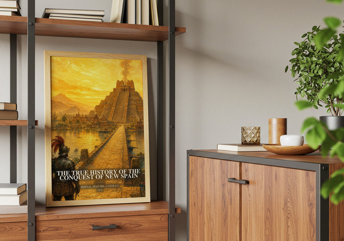 The True History of the Conquest of New Spain book watercolour illustration paper finish options – matte satin gloss