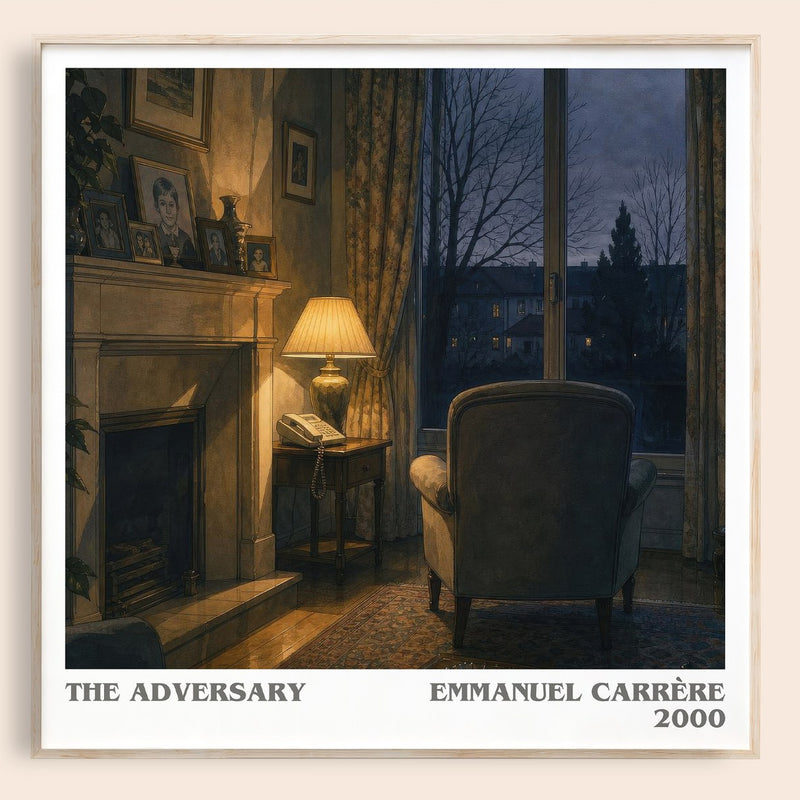 The Adversary literary book poster by Emmanuel Carrère – framed literary art print