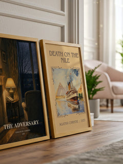 The Adversary watercolour print framed by window – literary home decor