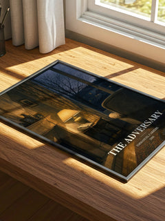 The Adversary watercolour book poster framed on wall – non fiction wall art