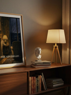 The Adversary watercolour print on bookshelf – Emmanuel Carrère fan gift