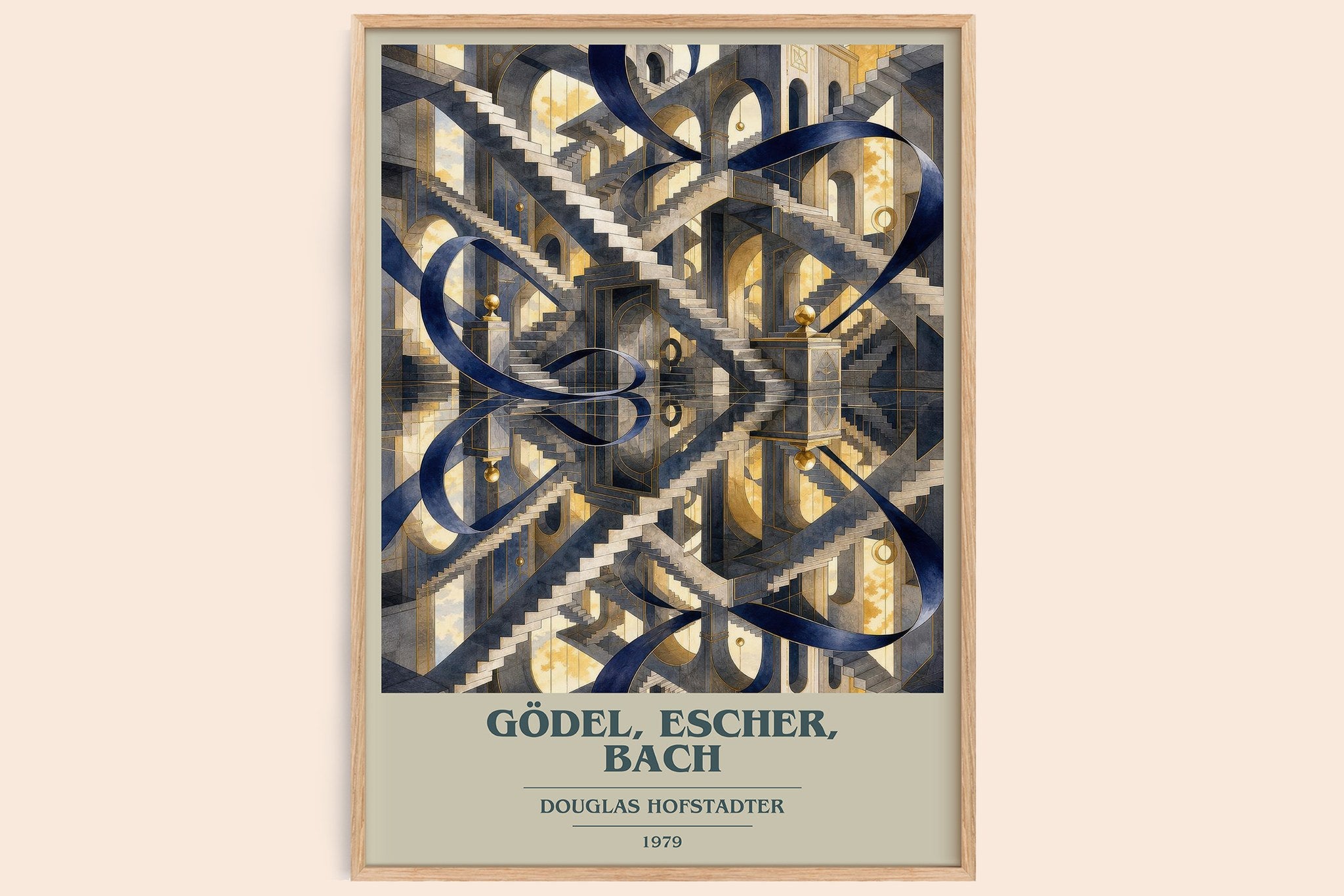 Gödel, Escher, Bach Book Cover Poster by Douglas Hofstadter