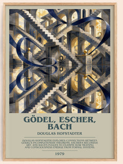 Gödel, Escher, Bach Bookish Wall Art by Douglas Hofstadter – framed poster