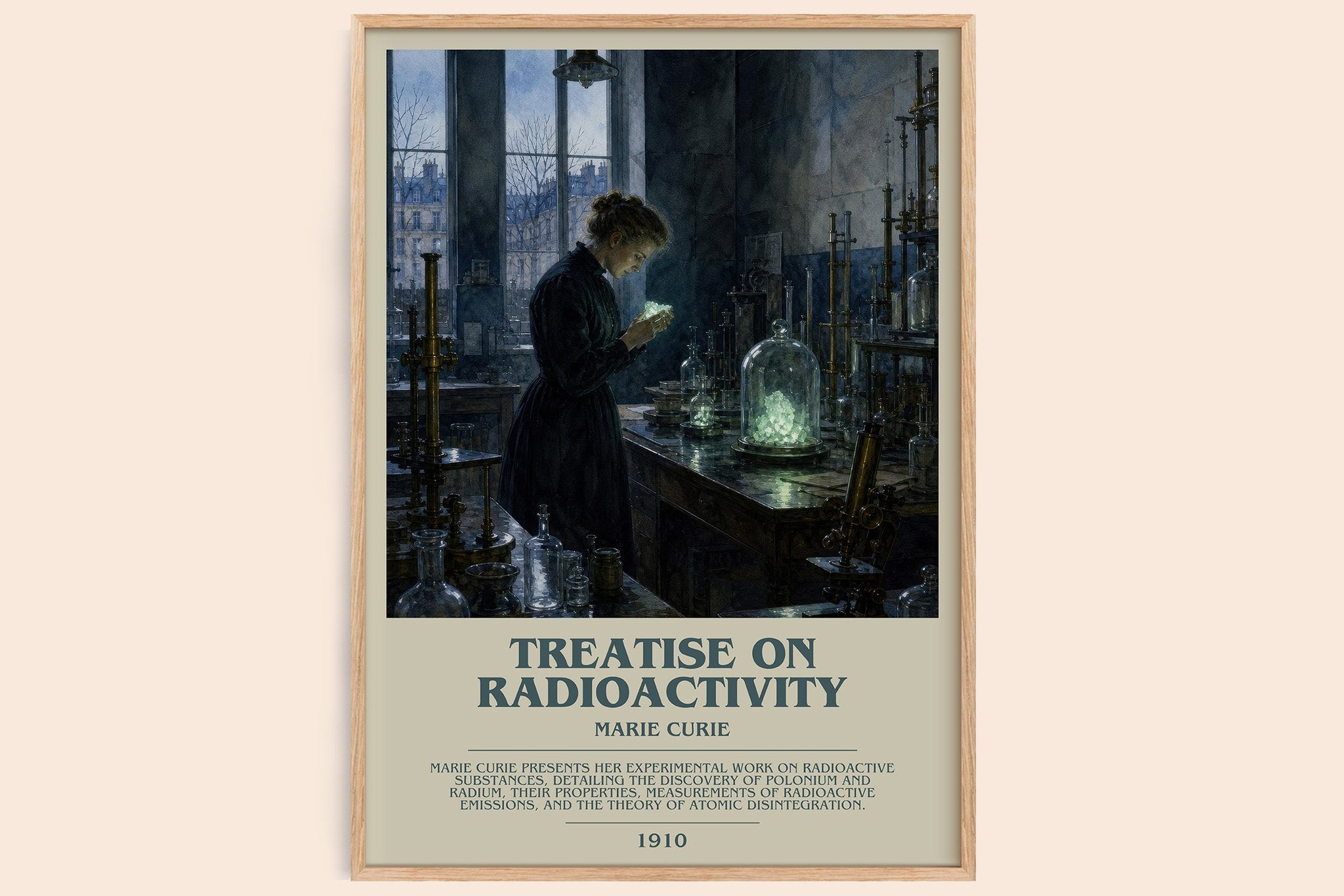 Treatise on Radioactivity Bookish Wall Art by Marie Curie