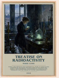Treatise on Radioactivity Bookish Wall Art by Marie Curie – framed poster