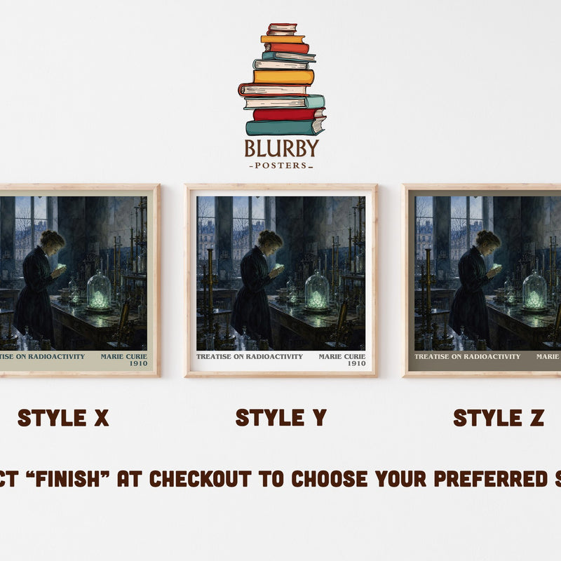 Treatise on Radioactivity literary print in frame leaning in hallway – __new__:educational wall art