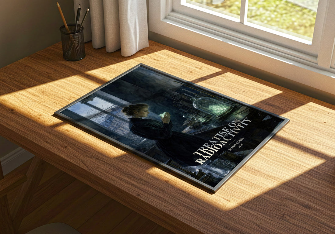 Treatise on Radioactivity watercolour book poster framed on wall – __new__:educational wall art
