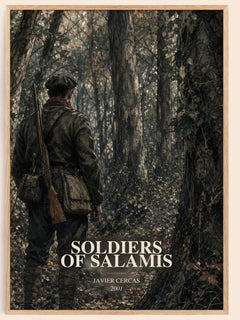 Soldiers of Salamis watercolour book poster by Javier Cercas – framed literary art print
