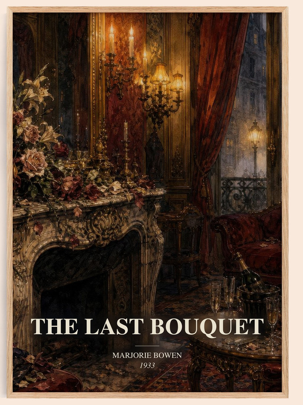 The Last Bouquet watercolour book poster by Marjorie Bowen – framed literary art print