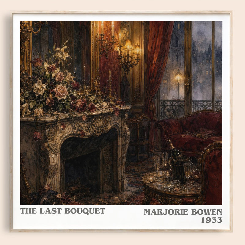 The Last Bouquet literary book poster by Marjorie Bowen – framed literary art print