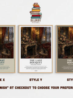 The Last Bouquet Bookish Wall Art by Marjorie Bowen – Style X, Y and Z side by side – choose your finish