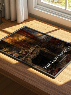The Last Bouquet watercolour book poster framed on wall – historical fiction wall art