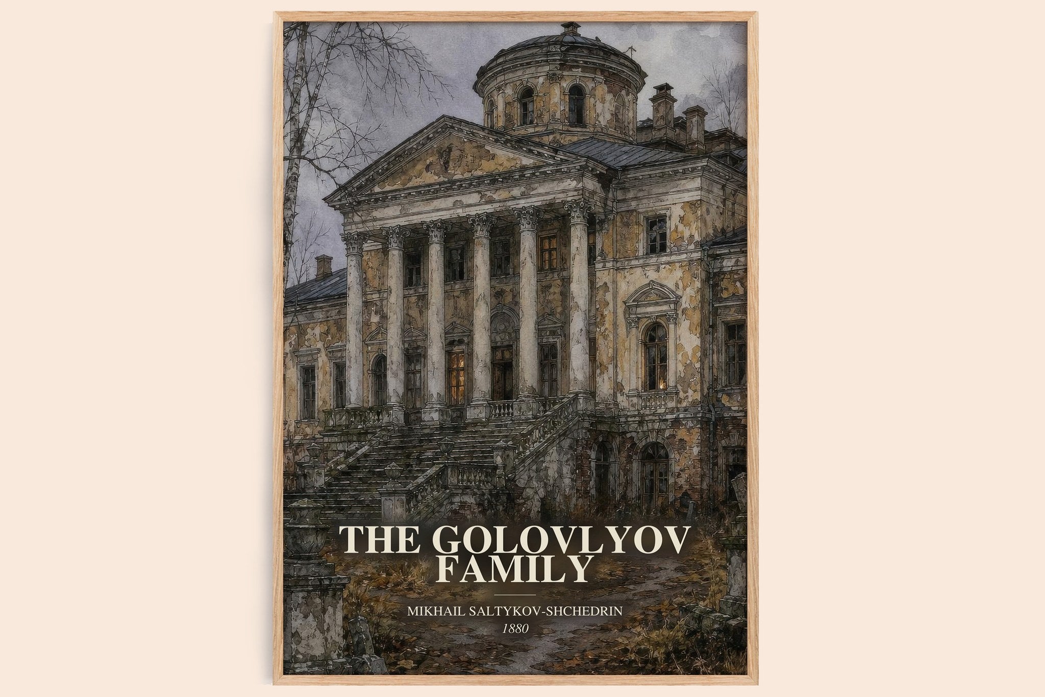 The Golovlyov Family Book Watercolour Illustration by Mikhail Saltykov-Shchedrin