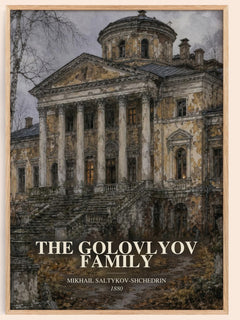 The Golovlyov Family watercolour book poster by Mikhail Saltykov-Shchedrin – framed literary art print