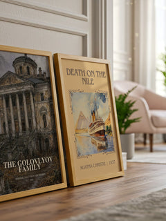 The Golovlyov Family watercolour print framed by window – literary home decor