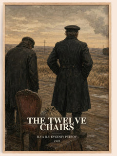 The Twelve Chairs watercolour book poster by Ilya Ilf, Evgeniy Petrov – framed literary art print