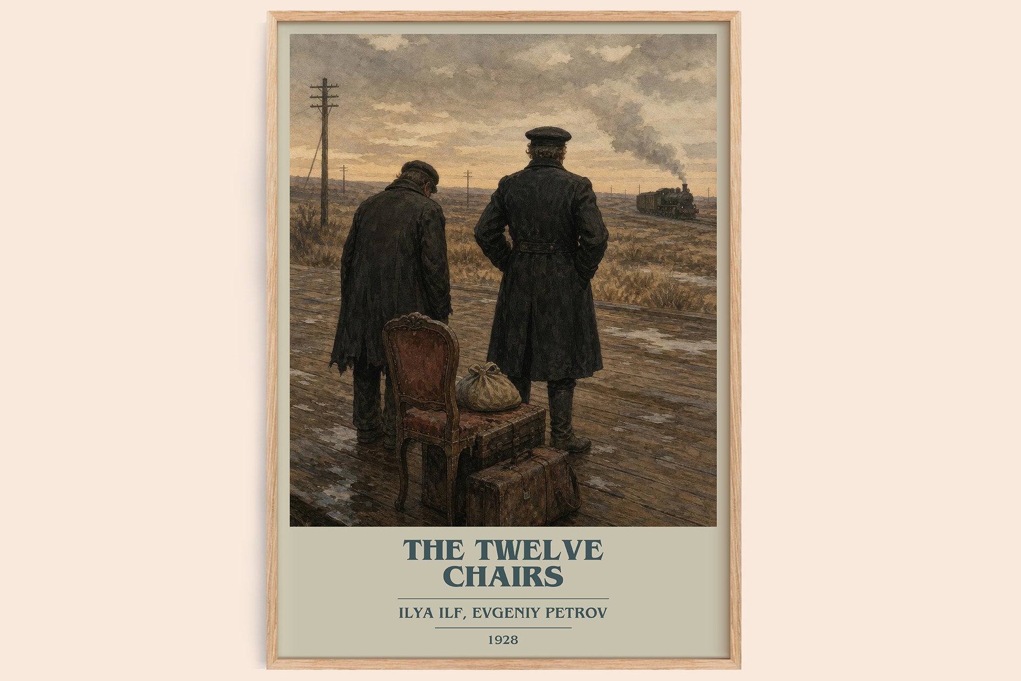 The Twelve Chairs Book Cover Poster by Ilya Ilf, Evgeniy Petrov