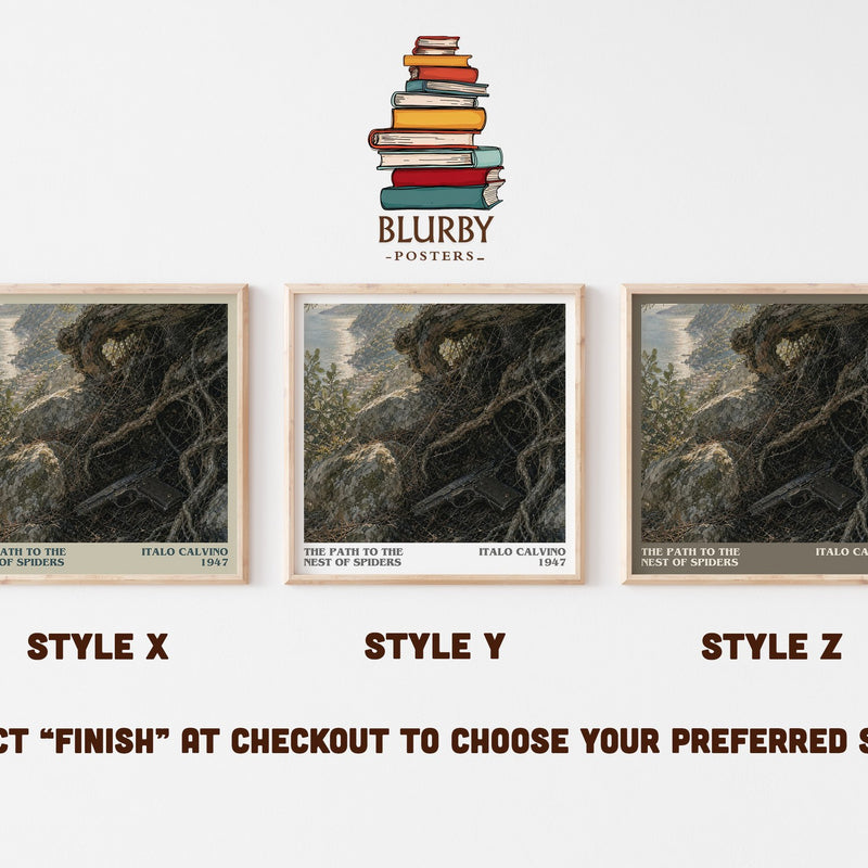 The Path to the Nest of Spiders literary print in frame leaning in hallway – coming of age wall art