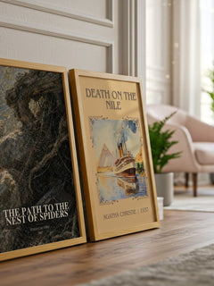 The Path to the Nest of Spiders watercolour print framed by window – literary home decor