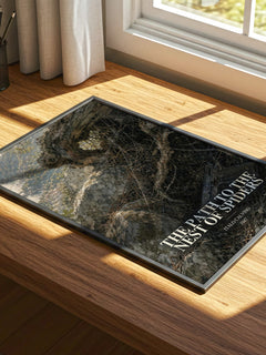 The Path to the Nest of Spiders watercolour book poster framed on wall – coming of age wall art