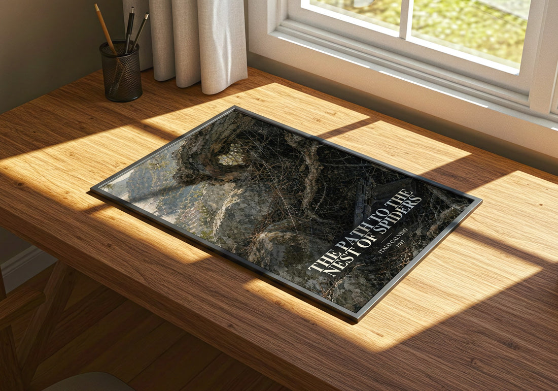 The Path to the Nest of Spiders watercolour book poster framed on wall – coming of age wall art