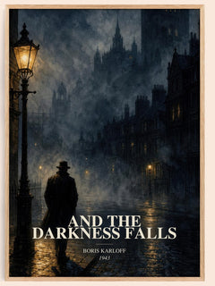And The Darkness Falls watercolour book poster by Boris Karloff – framed literary art print
