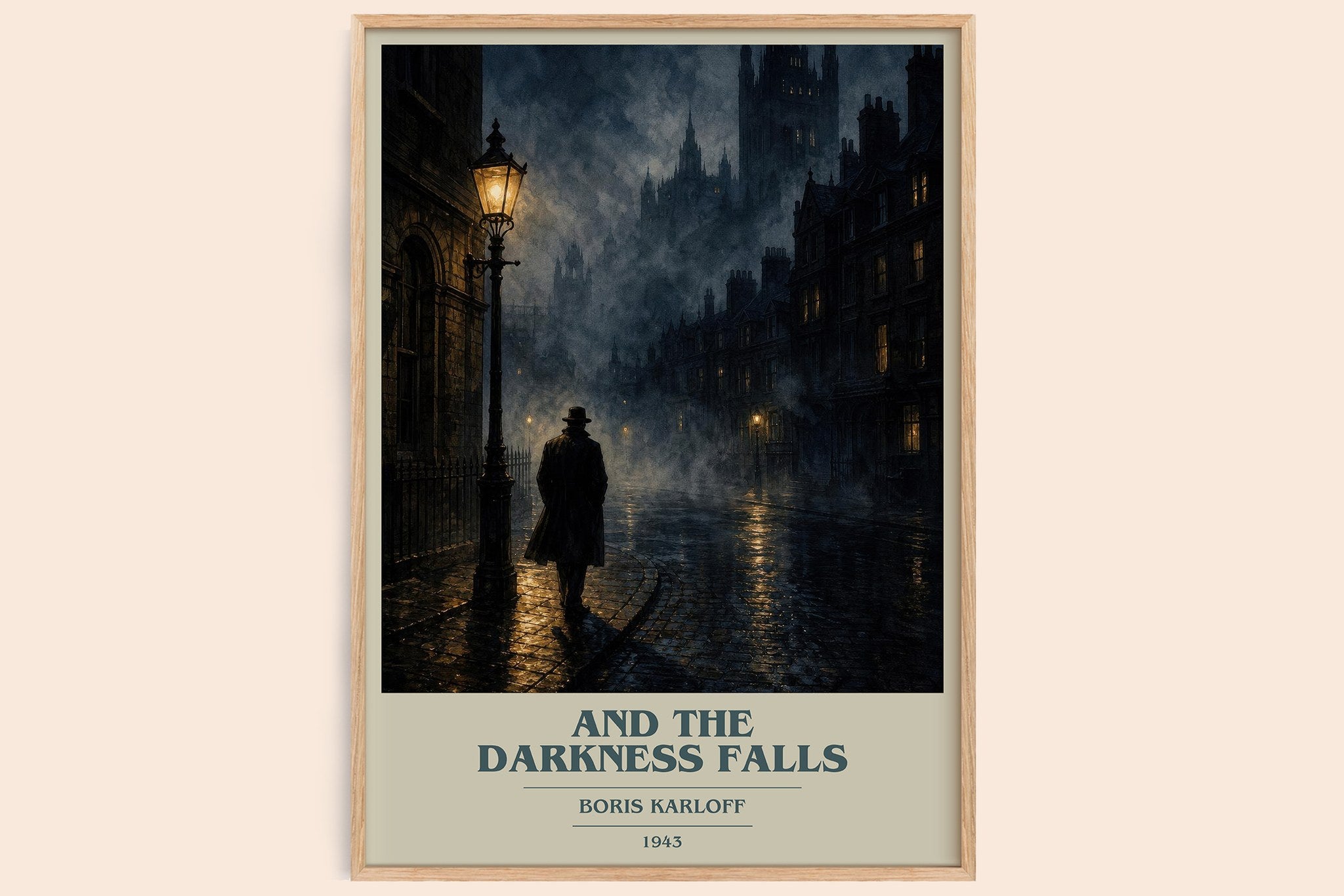 And The Darkness Falls Book Cover Poster by Boris Karloff