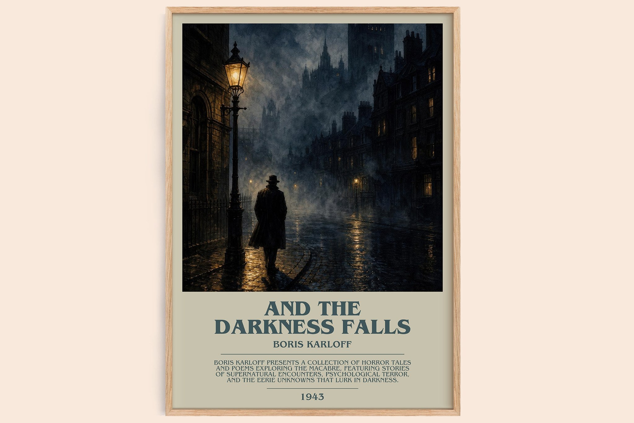 And The Darkness Falls Bookish Wall Art by Boris Karloff