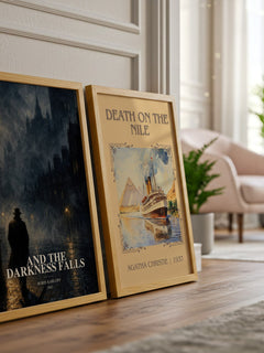 And The Darkness Falls watercolour print framed by window – literary home decor
