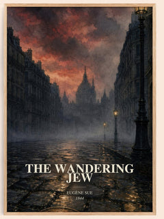 The Wandering Jew watercolour book poster by Eugène Sue – framed literary art print