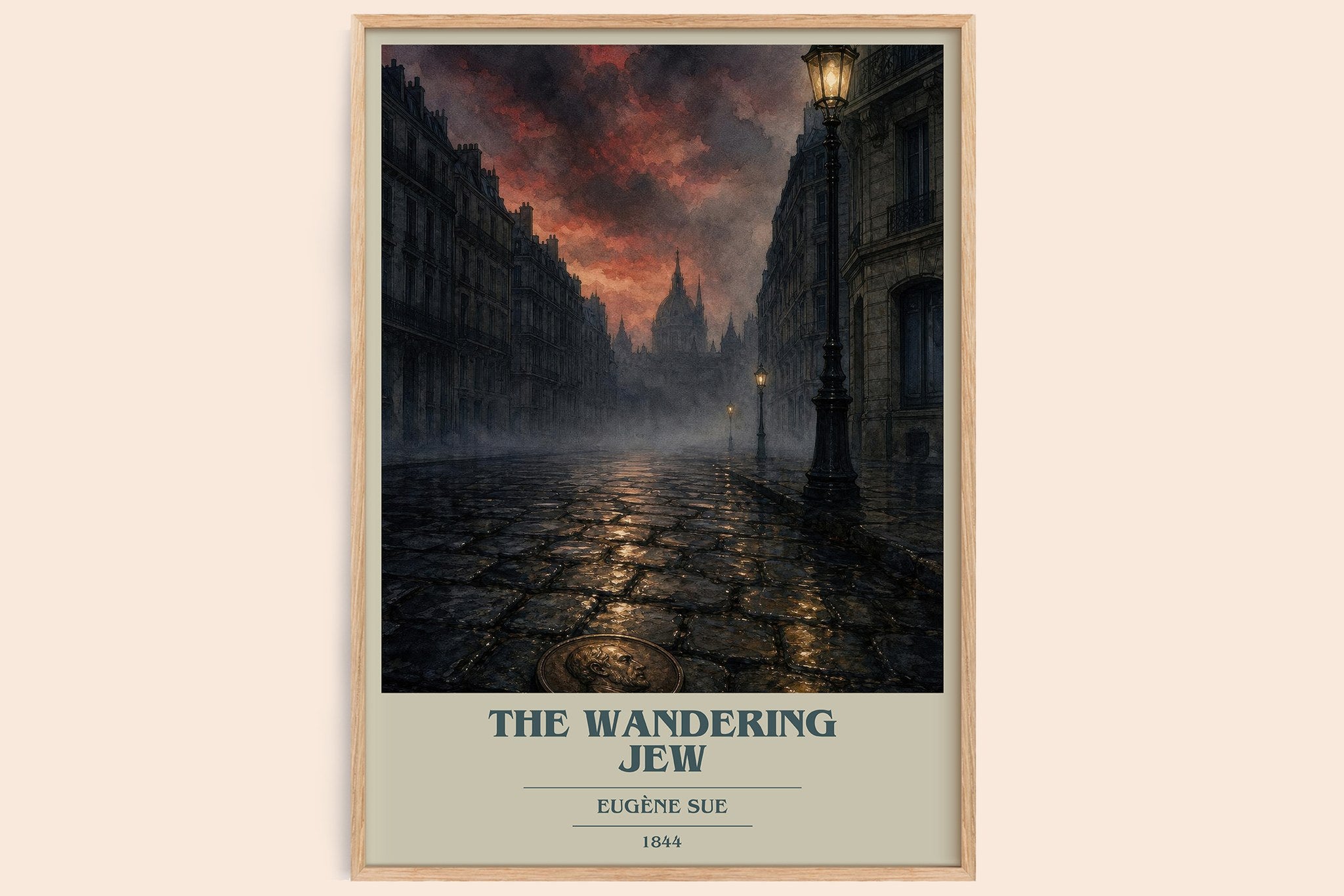 The Wandering Jew Book Cover Poster by Eugène Sue